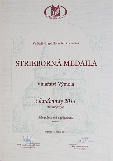 Stříbrná medaile - Chardonnay 2014